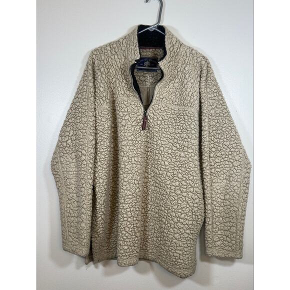 Live Oak Brand Polyester Sherpa Long Sleeve Pullover - Quarter Zip Size XL Brown - Picture 1 of 1